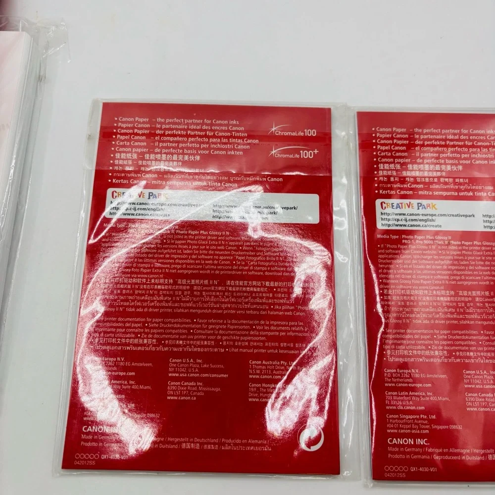 Canon Photo Paper Plus Glossy II and Photo Paper Glossy Pack.